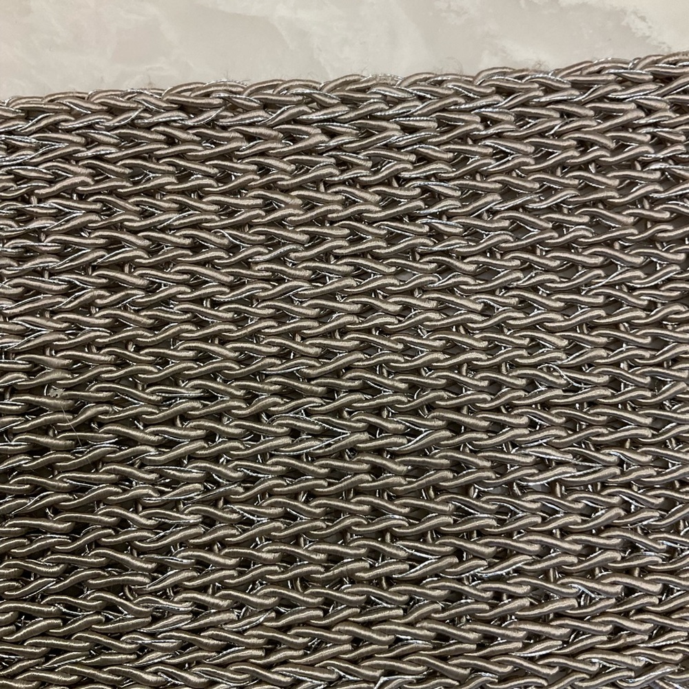 Silver woven wide belt w/ leather detail, adjustable size/one size fits all, NWT - Picture 11 of 11